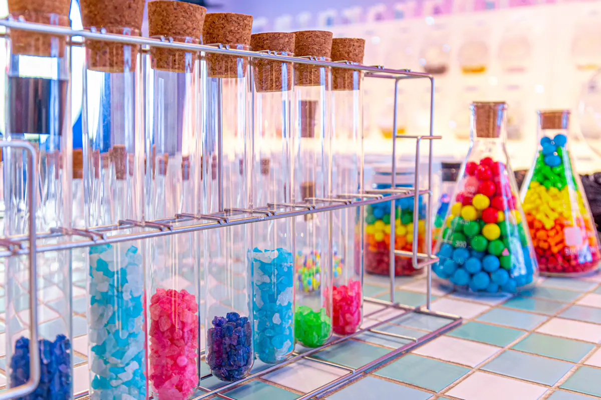 Reagenzgläser und Material für Experimente